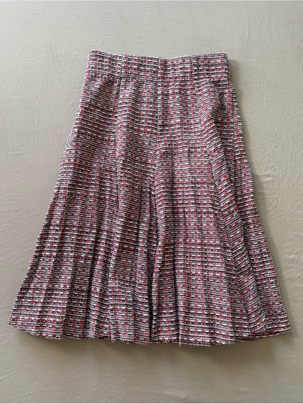 Blank Plaid tweed pleated midi skirt